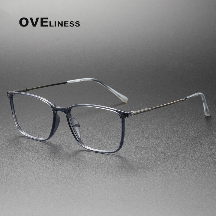 Oveliness Unisex Full Rim Square Acetate Titanium Eyeglasses 8636 Full Rim Oveliness