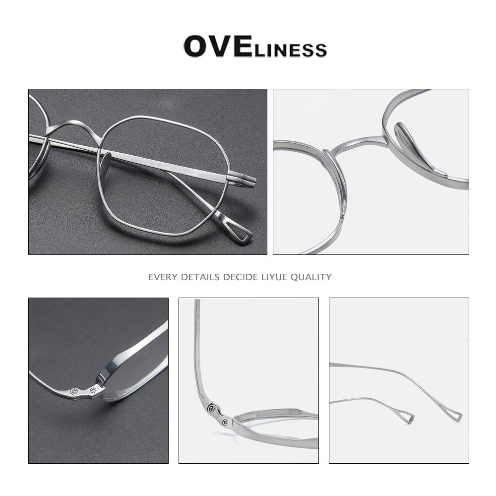 Oveliness Unisex Full Rim Oval Square Titanium Eyeglasses 9917 Full Rim Oveliness
