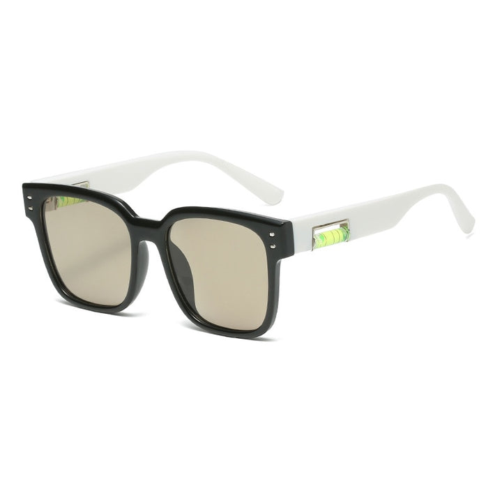 CCspace Unisex Full Rim Square Polarized Tr 90 Titanium Sunglasses 55364 Sunglasses CCspace WhiteLegGreen china