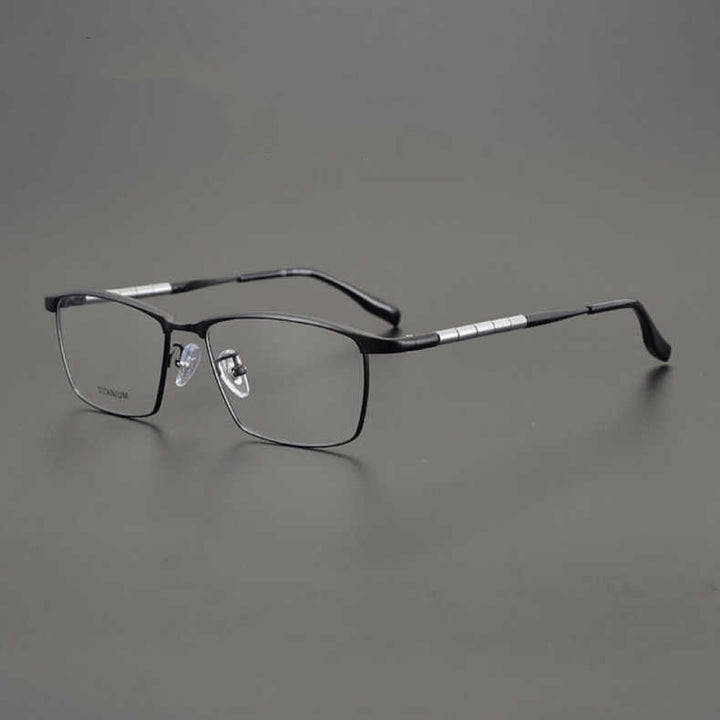 CCspace Unisex Full Rim Square Titanium Eyeglasses 53210 Full Rim CCspace Black China