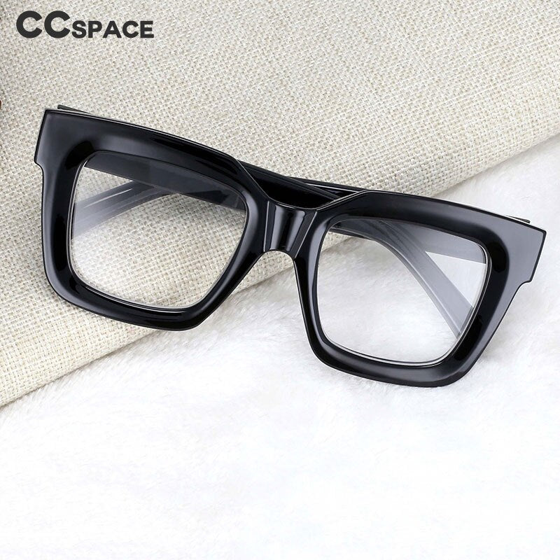 CCspace Unisex Oversized Square Resin Frame Eyeglasses 54406 Full Rim CCspace