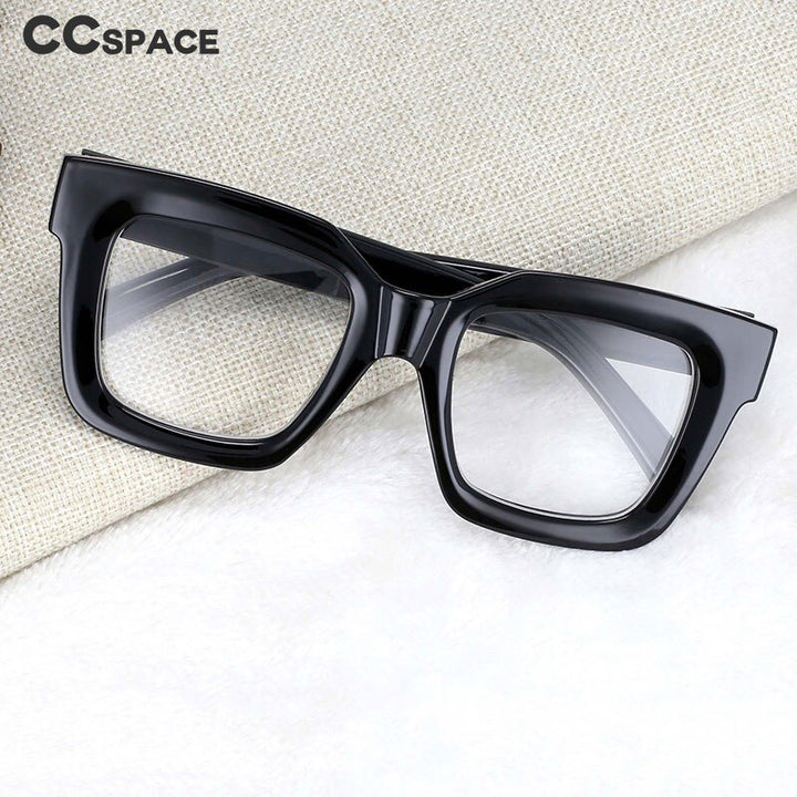 CCspace Unisex Oversized Square Resin Frame Eyeglasses 54406 Full Rim CCspace