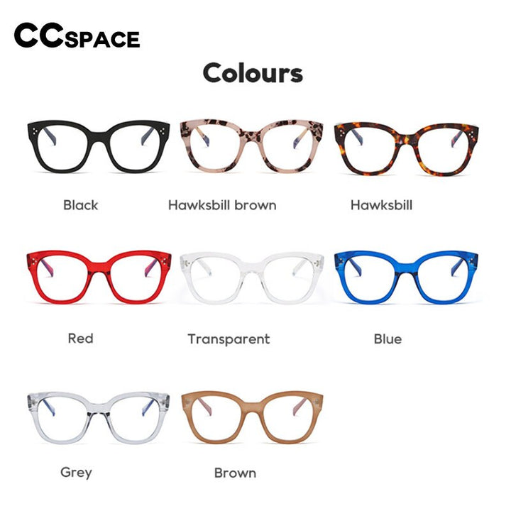 CCspace Unisex Full Rim Square Acetate Alloy Rivet Frame Eyeglasses 54152 Full Rim CCspace