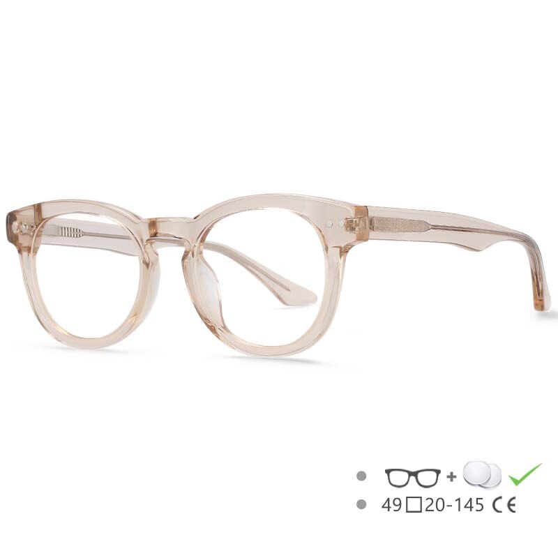 CCspace Women's Full Rim Round Acetate Eyeglasses 55215 Full Rim CCspace C1 China