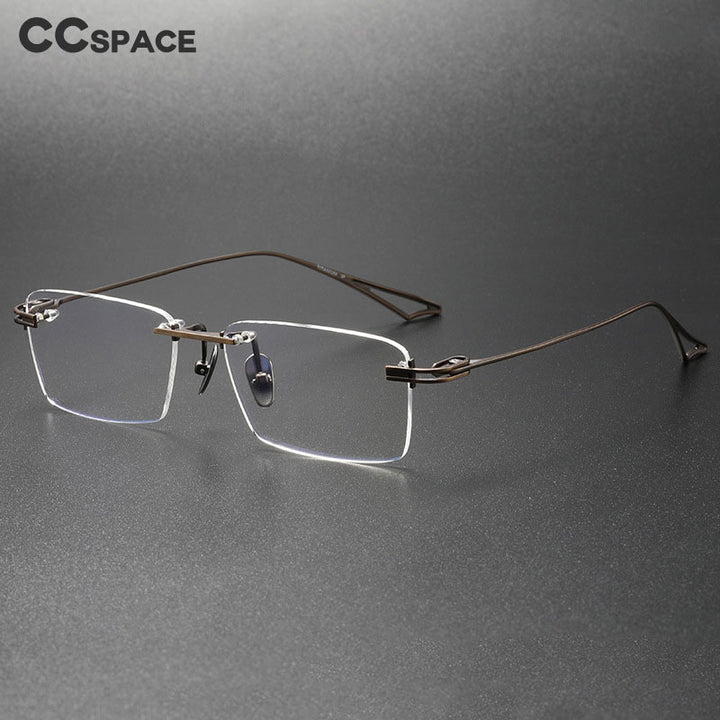 CCspace Unisex Rimless Square Titanium Eyeglasses 56511 Rimless CCspace