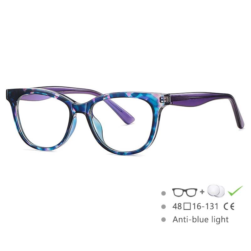 CCspace Youth's Unisex Full Rim Square Tr 90 Titanium Eyeglasses 54525 Full Rim CCspace China C4Floral