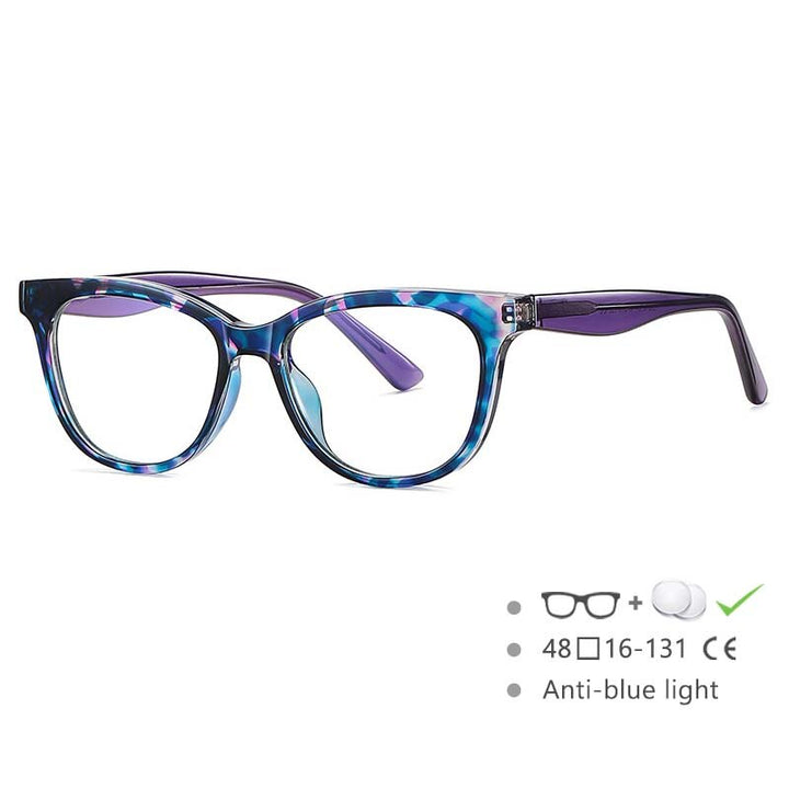 CCspace Youth's Unisex Full Rim Square Tr 90 Titanium Eyeglasses 54525 Full Rim CCspace China C4Floral