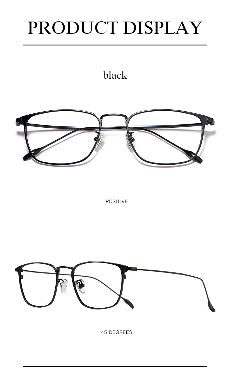 Hotochki Men's Full Rim Square Titanium Ip Electroplated Frame Eyeglasses W8083 Full Rim Hotochki