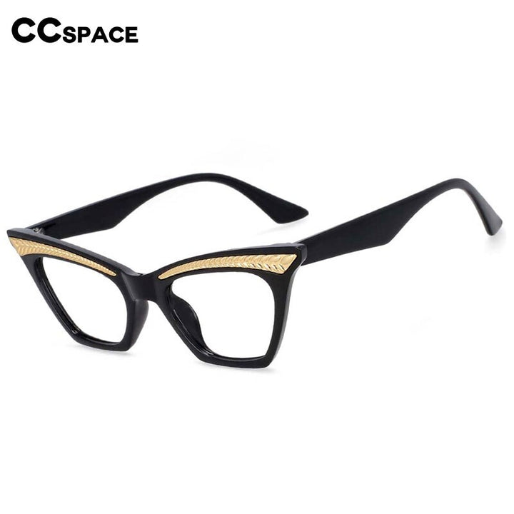 CCspace Unisex Full Rim Square Cat Eye Resin Frame Eyeglasses 54373 Full Rim CCspace