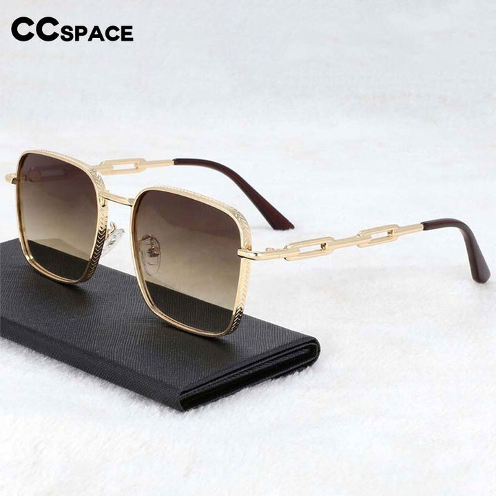 CCspace Unisex Full Rim Rectangle Resin Alloy Frame Sunglasses 54448 Sunglasses CCspace Sunglasses