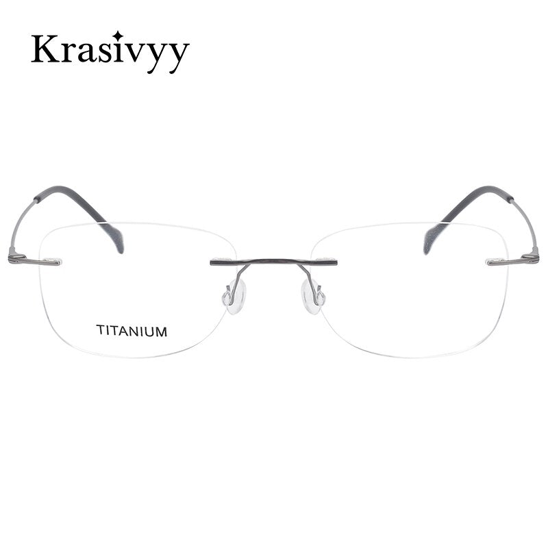 Krasivyy Unisex Rimless Round Square Screwless Titanium Eyeglasses Kr16009 Rimless Krasivyy