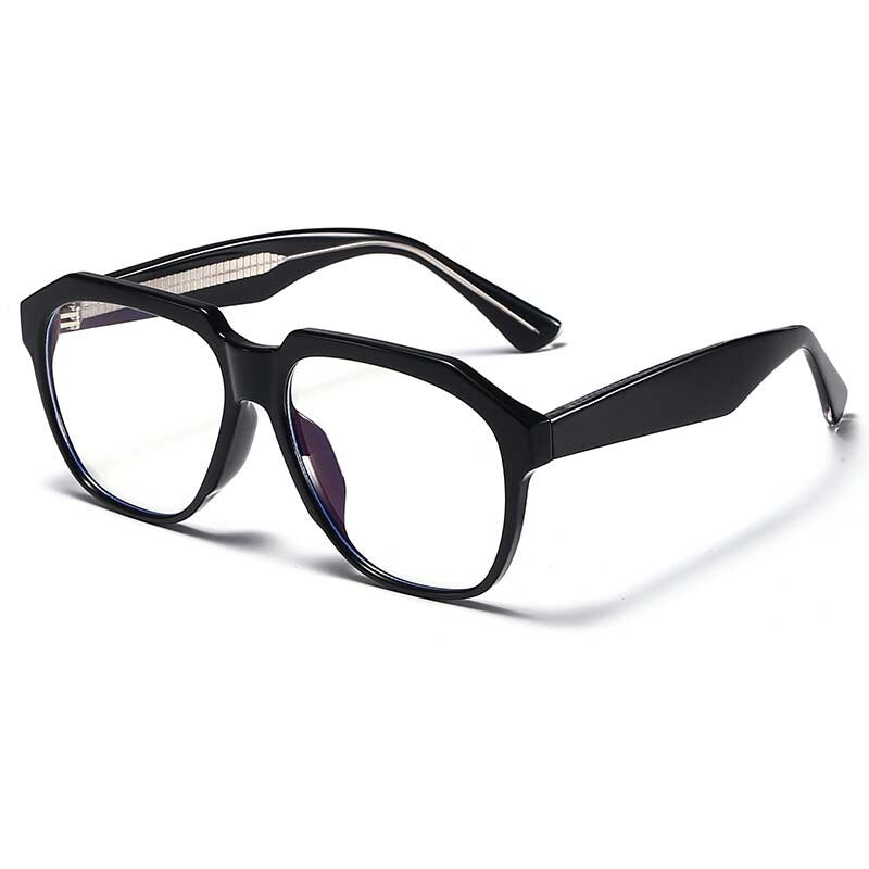 CCspace Unisex Full Rim Large Square Acetate Eyeglasses 55063 Full Rim CCspace China Black