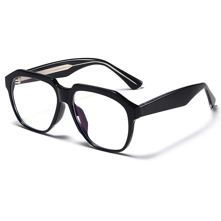 CCspace Unisex Full Rim Large Square Acetate Eyeglasses 55063 Full Rim CCspace China Black