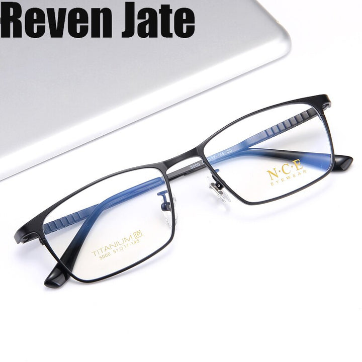 Reven Jate Unisex Full Rim Square Titanium Eyeglasses 5000 Full Rim Reven Jate