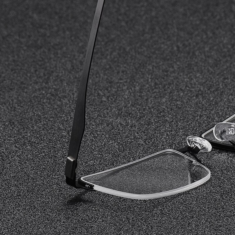 Zirosat Men's Semi Rim Square Titanium Eyeglasses P9867 Semi Rim Zirosat