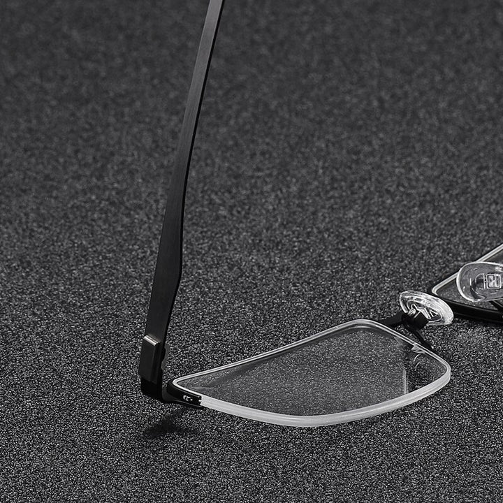 Zirosat Men's Semi Rim Square Titanium Eyeglasses P9867 Semi Rim Zirosat