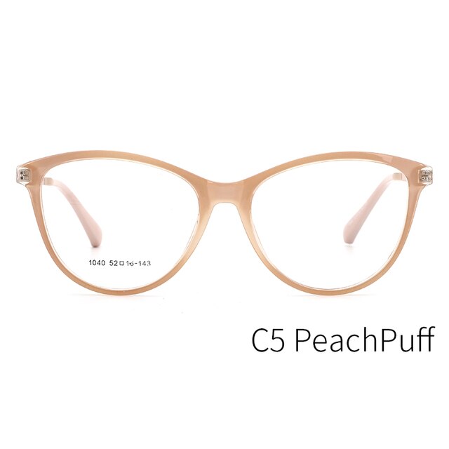 Kansept Women's Full Rim Cat Eye Tr 90 Titanium Eyeglasses 1040 Full Rim Kansept C5 Peachpuff  