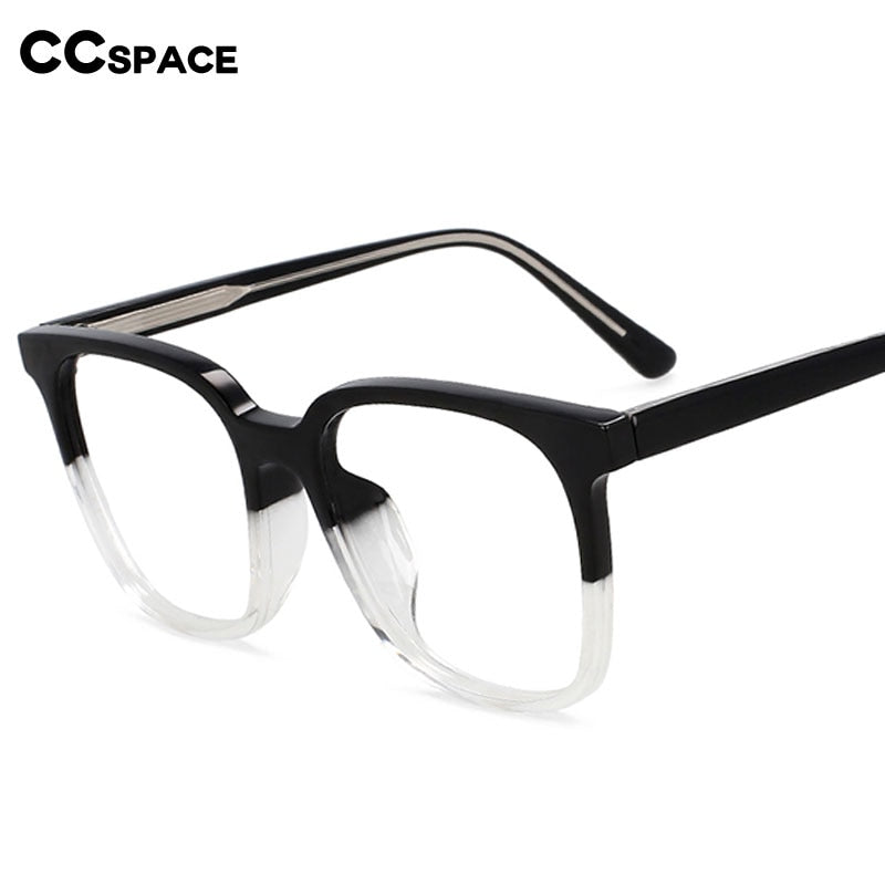 CCspace Unisex Full Rim Square Acetate Eyeglasses 55546 Full Rim CCspace