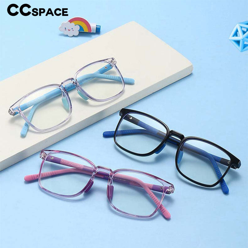 CCspace Unisex Youth Full Rim Square Silicone Eyeglasses 54671 Full Rim CCspace