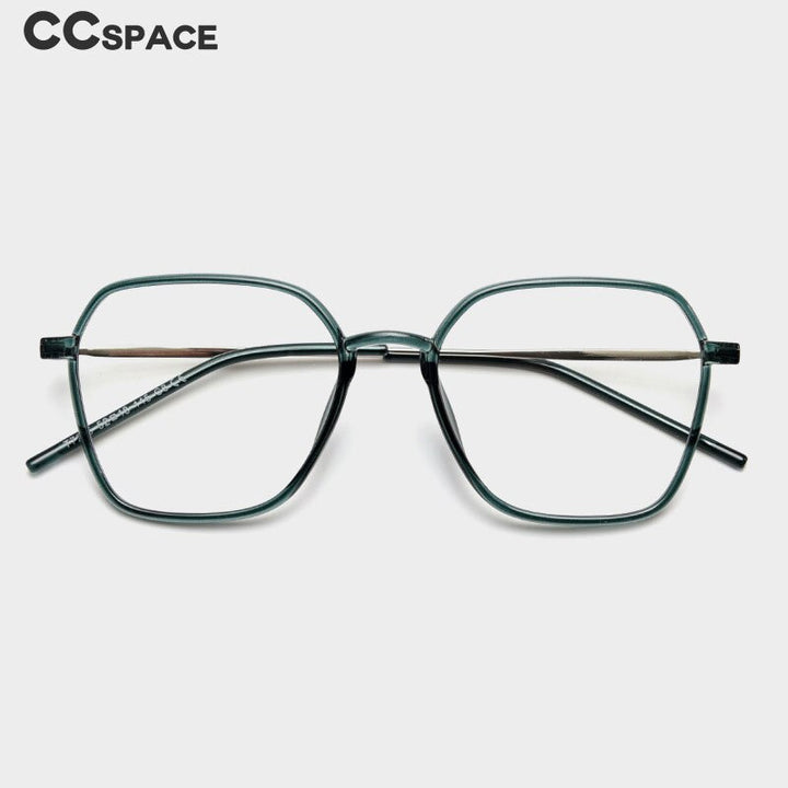 CCspace Unisex Full Rim Polygon Tr 90 Titanium Eyeglasses 54546 Full Rim CCspace