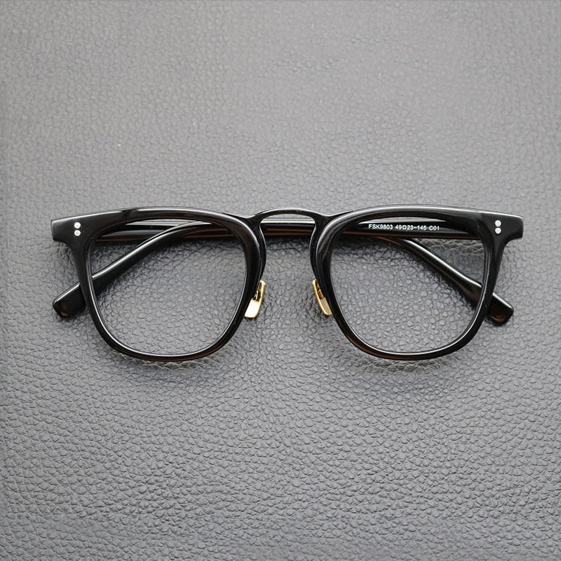 Gatenac Unisex Full Rim Oval Square Acetate Eyeglasses Gxyj843 Full Rim Gatenac Black