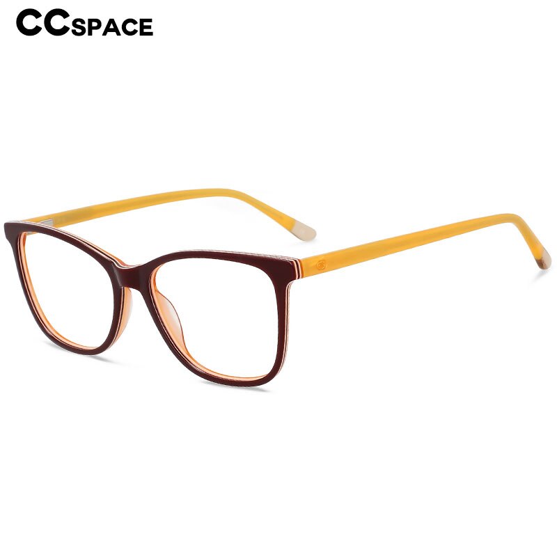 CCspace Unisex Full Rim Square Acetate Eyeglasses 55615 Full Rim CCspace