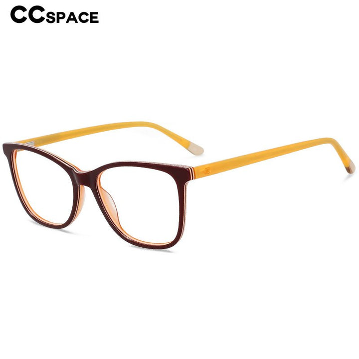 CCspace Unisex Full Rim Square Acetate Eyeglasses 55615 Full Rim CCspace