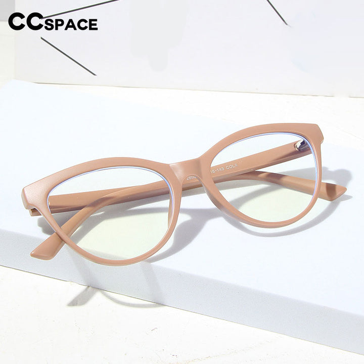 CCspace Unisex Full Rim Cat Eye Tr 90 Titanium Eyeglasses 55437 Full Rim CCspace