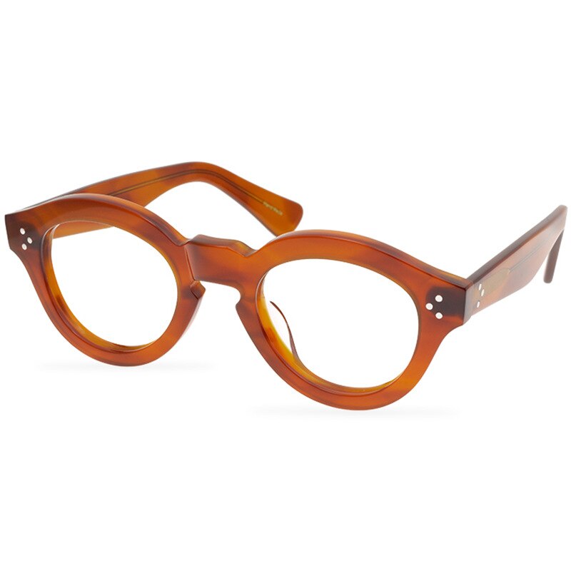 Cubojue Unisex Full Rim Oval Acetate Custom Lens Reading Glasses Cl001 Reading Glasses Cubojue no function lens 0 brown