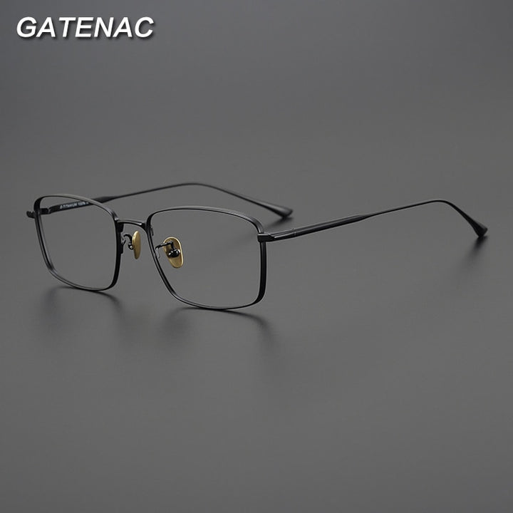 Gatenac Unisex Full Rim Square Titanium Eyeglasses Gxyj990 Full Rim Gatenac