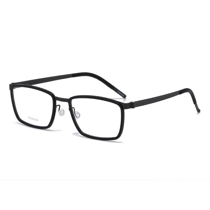 Zirosat Unisex Full Rim Square Titanium Acetate Eyeglasses 9711 Full Rim Zirosat black  