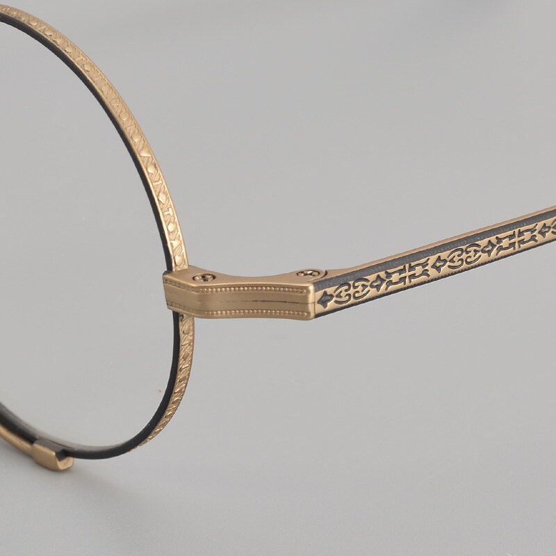Muzz Unisex Full Rim Small Round Titanium Eyeglasses 5919 Full Rim Muzz