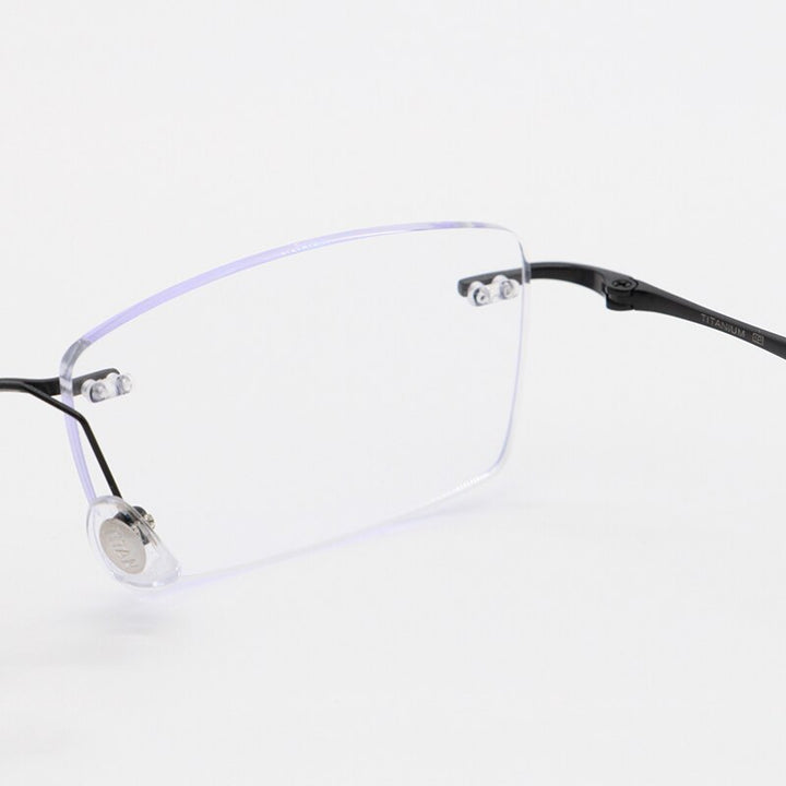 Bclear Unisex Rimless Square Titanium Frame Eyeglasses My632 Rimless Bclear