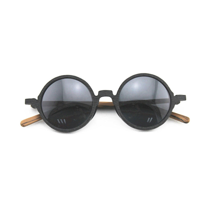 Hdcrafter Unisex Full Rim Round Bamboo Wood Handcrafted Polarized Sunglasses 8843 Sunglasses HdCrafter Sunglasses