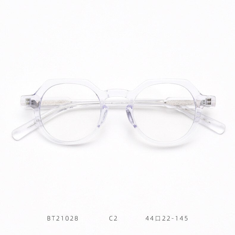 CCspace Unisex Full Rim Polygon Acetate Eyeglasses 55273 Full Rim CCspace Clear China