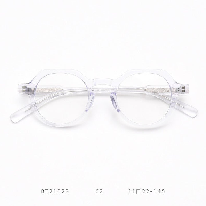 CCspace Unisex Full Rim Polygon Acetate Eyeglasses 55273 Full Rim CCspace Clear China