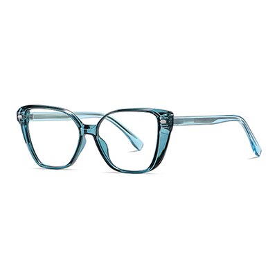 Ralferty Women's Full Rim Square Cat Eye Tr 90 Acetate Eyeglasses D908 Full Rim Ralferty China C259 Blue 