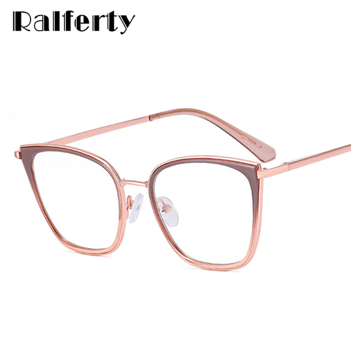 Ralferty Women's Full Rim Square Cat Eye Tr 90 Acetate Eyeglasses F82013 Full Rim Ralferty
