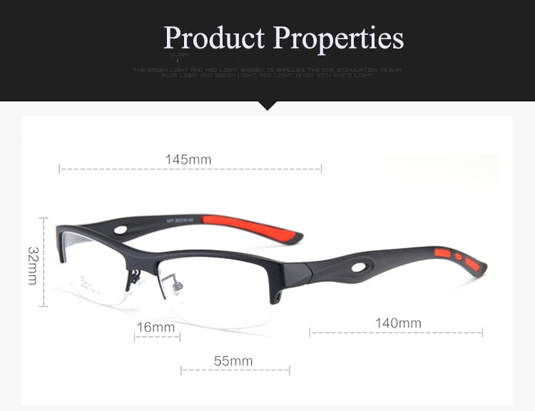 Bclear Men's Semi Rim Rectangle Tr 90 Sport Eyeglasses My1077 Semi Rim Bclear