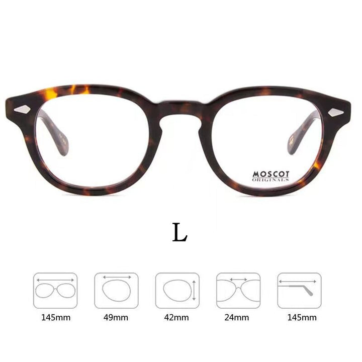 Yimaruili Unisex Full Rim Round Acetate Eyeglasses Three Sizes Y1915 Full Rim Yimaruili Eyeglasses