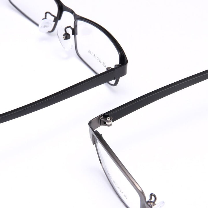 Bclear Men's Full Rim Small Rectangle Alloy Acetate Frame Eyeglasses My1858 Full Rim Bclear