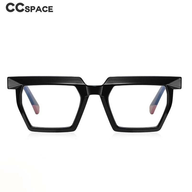CCspace Unisex Full Rim Flat Top Square Acetate Titanium Eyeglasses 53370 Full Rim CCspace