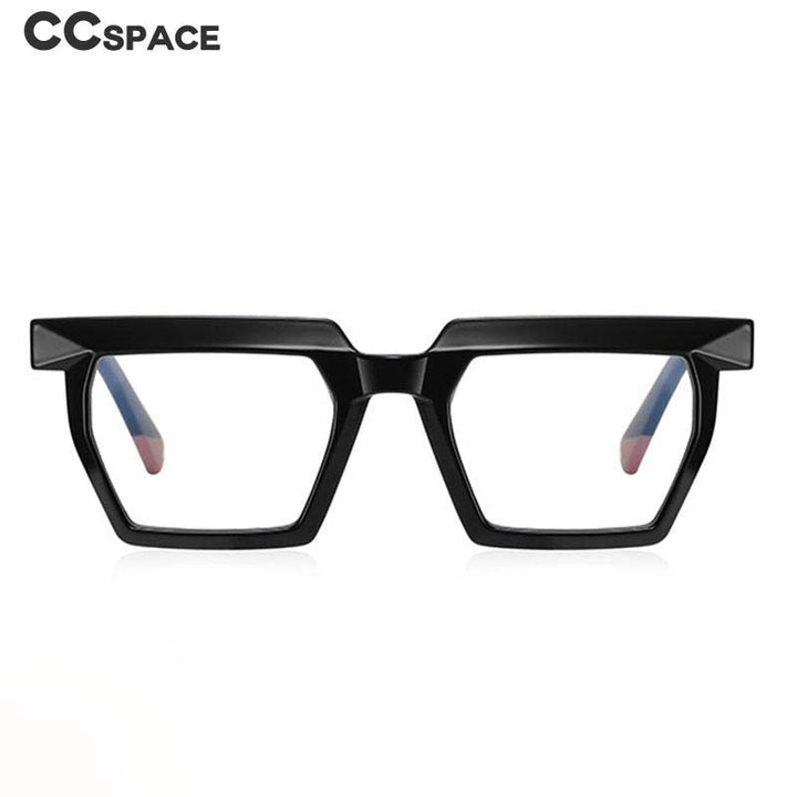 CCspace Unisex Full Rim Flat Top Square Acetate Titanium Eyeglasses 53370 Full Rim CCspace