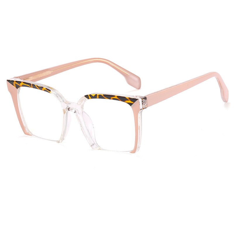 CCspace Women's Semi Rim Square Cat Eye Tr 90 Titanium Eyeglasses 55292 Semi Rim CCspace China C7Nude