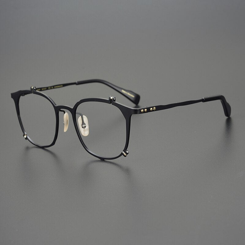 Gatenac Unisex Full Rim Irregular Square Titanium Eyeglasses Gxyj867 Full Rim Gatenac