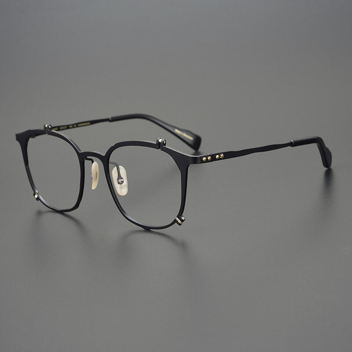 Gatenac Unisex Full Rim Irregular Square Titanium Eyeglasses Gxyj867 Full Rim Gatenac