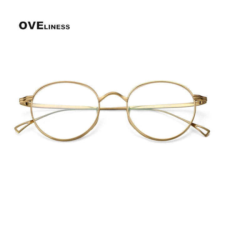 Oveliness Unisex Full Rim Round Titanium Eyeglasses 10518 Full Rim Oveliness