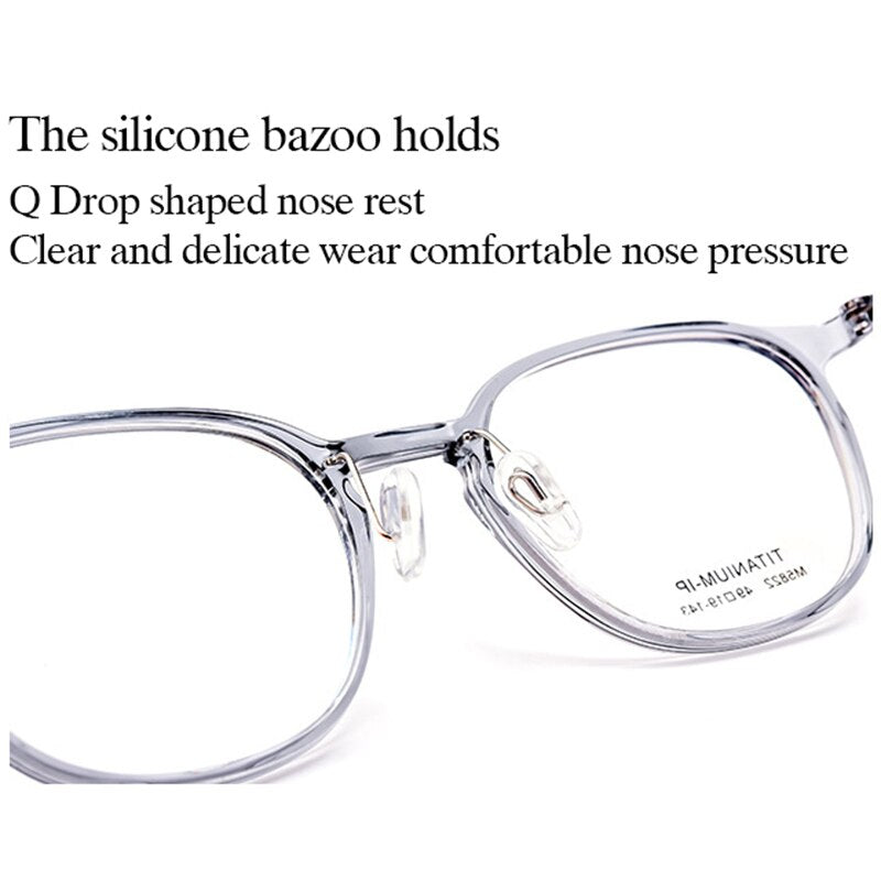 Hotony Unisex Full Rim Round Square Tr 90 Acetate Aluminum Eyeglasses 822m Full Rim Hotony