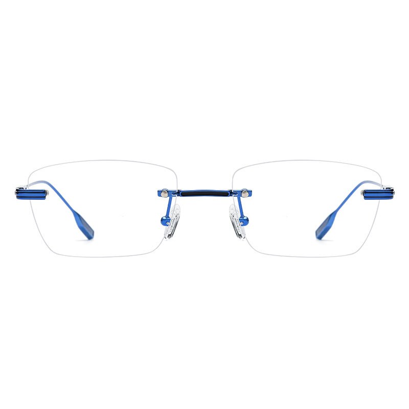 Hdcrafter Unisex Rimless Polygon Square Titanium Eyeglasses 10093 Rimless Hdcrafter Eyeglasses