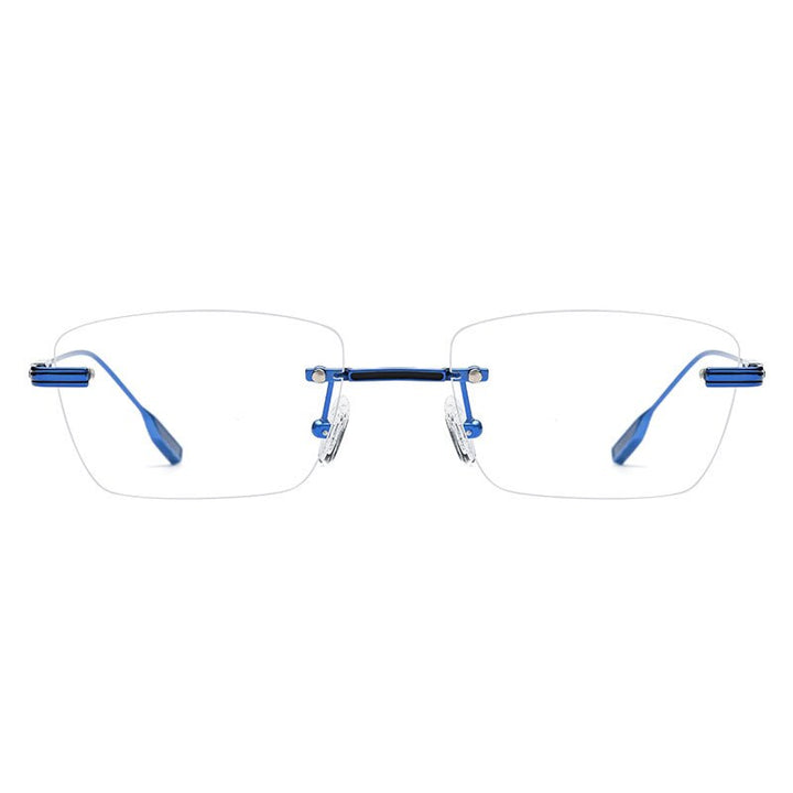 Hdcrafter Unisex Rimless Polygon Square Titanium Eyeglasses 10093 Rimless Hdcrafter Eyeglasses